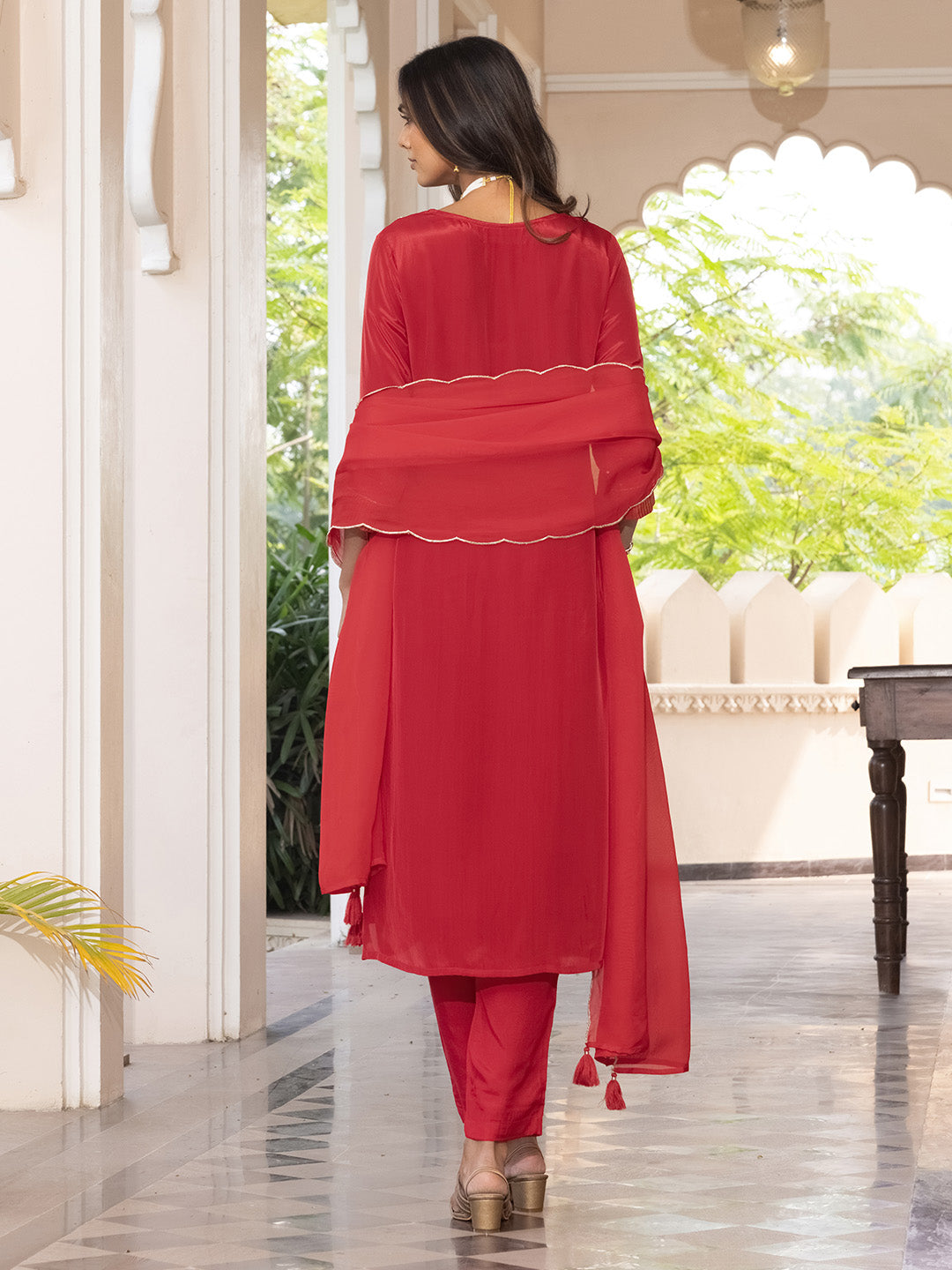 Prakriti Natural Crepe Embroidered Suit Set