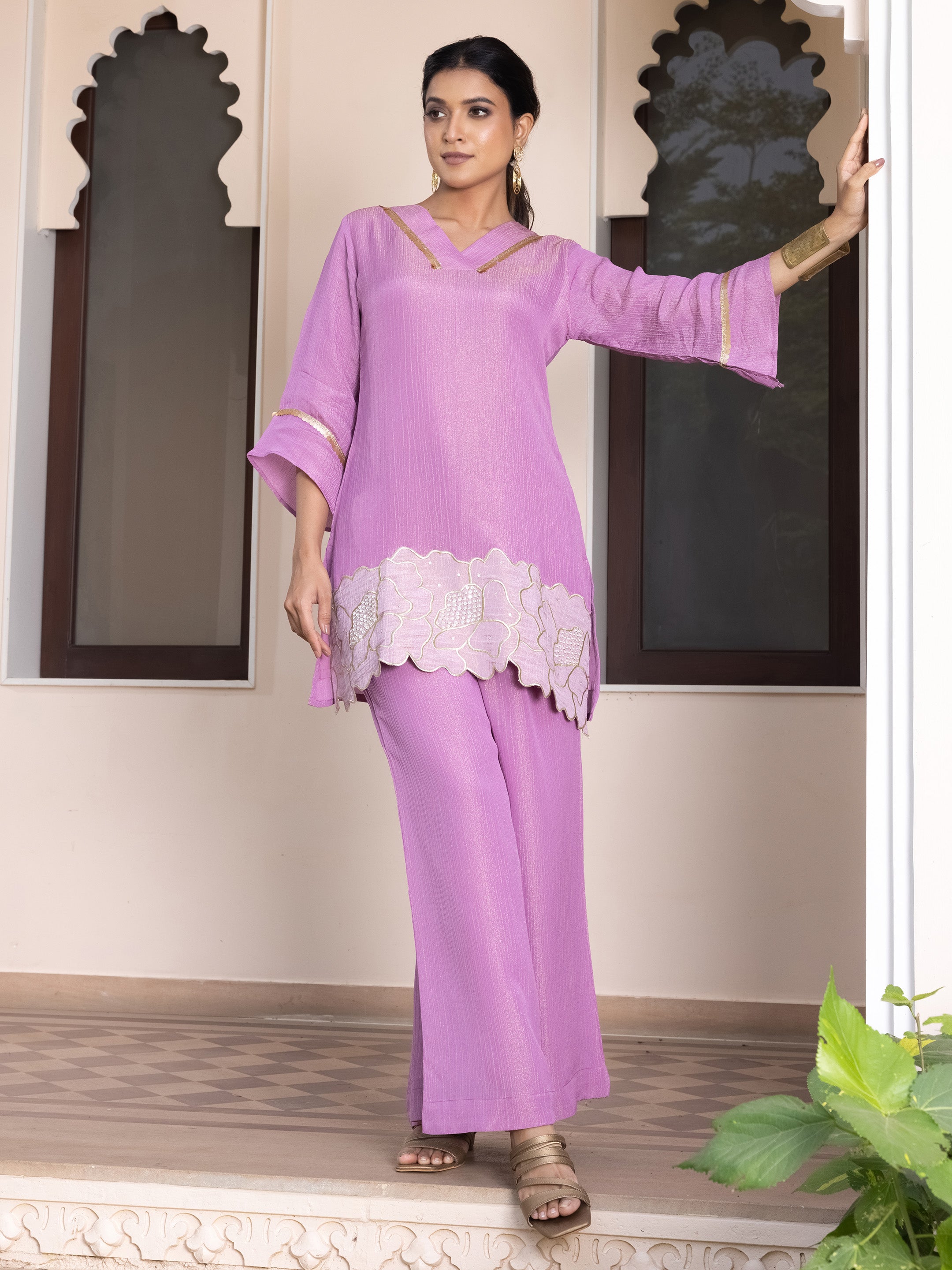 Kashvi Shimmer Crush Co-ord Set