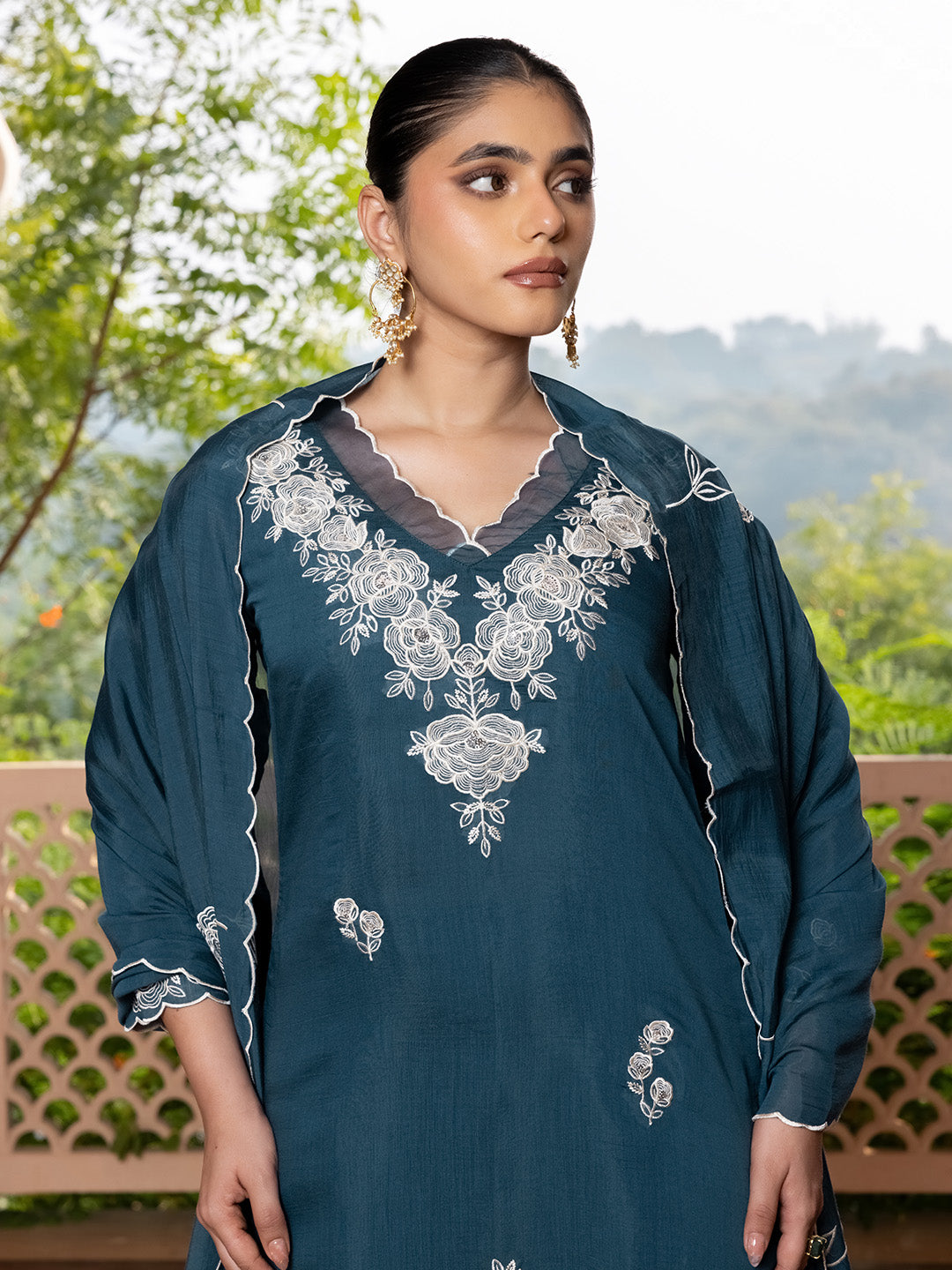 Purnima Mul Chanderi Embroidered Suit Set