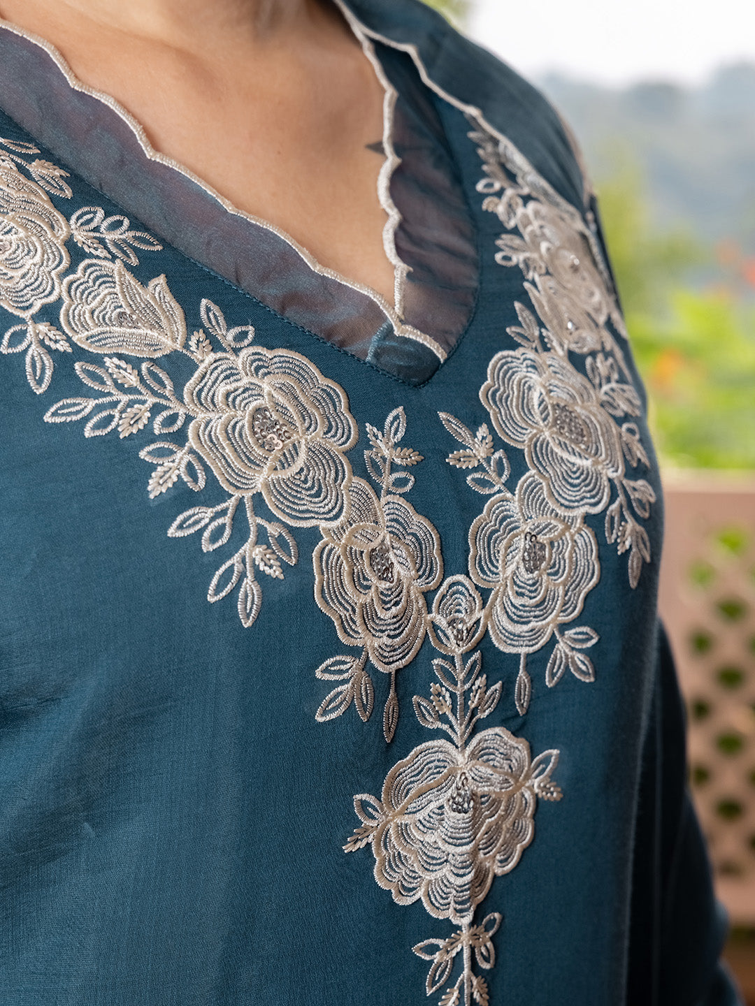 Purnima Mul Chanderi Embroidered Suit Set