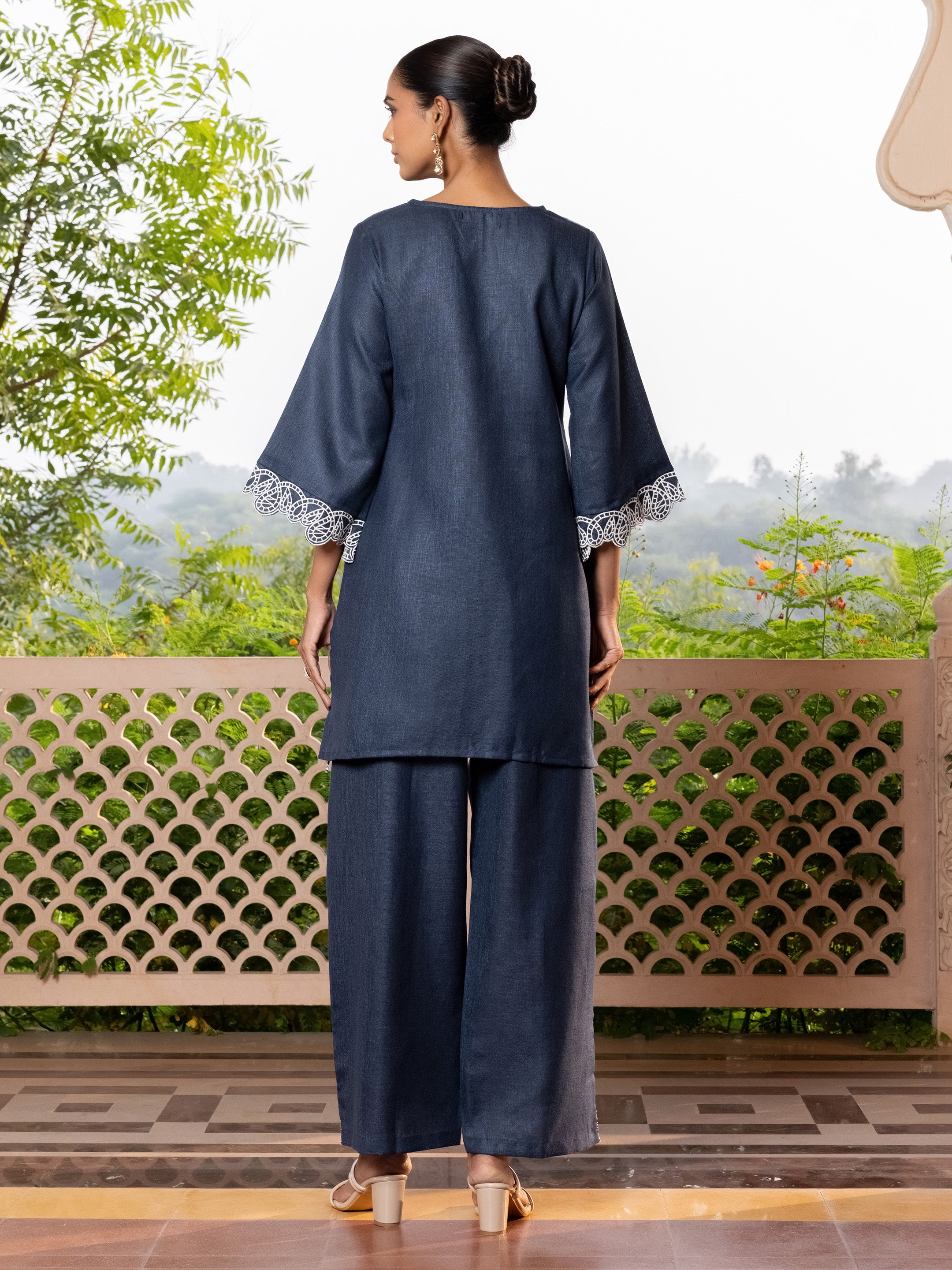Sharmila Linen V-Neck Co-ord Set