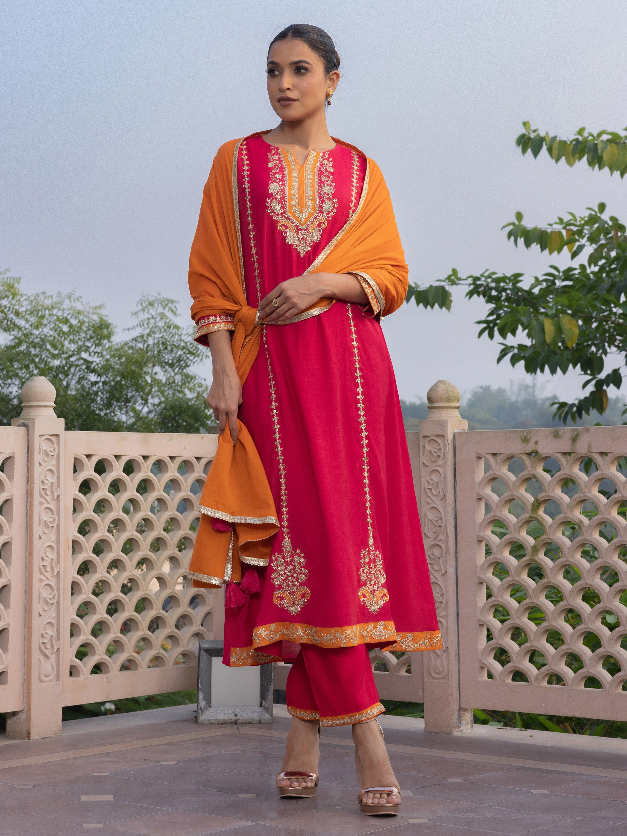 Navya Mul Chanderi Dual-Tone Salwar Set