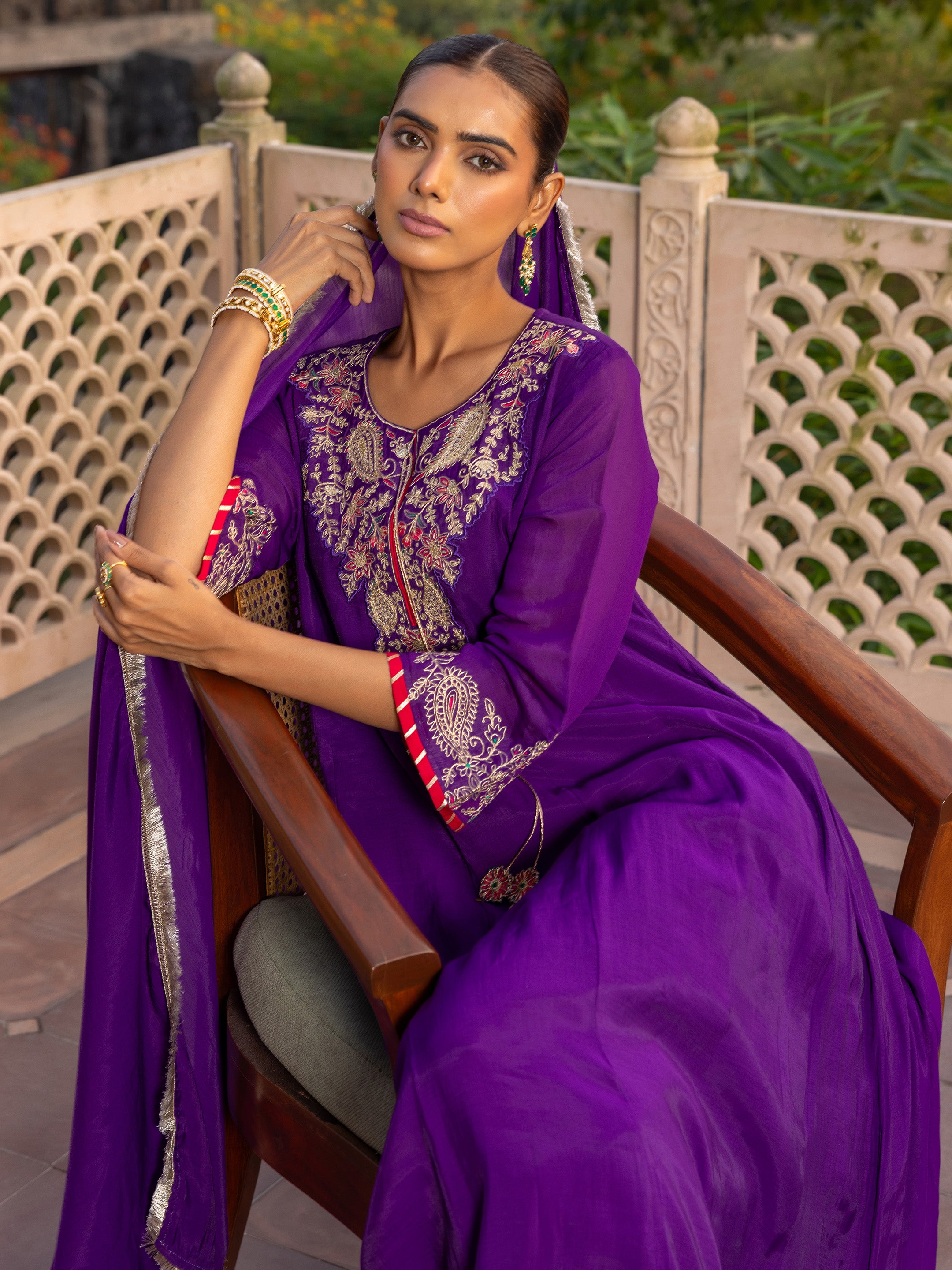 Divija Mul Chanderi Embroidered Salwar Suit Set